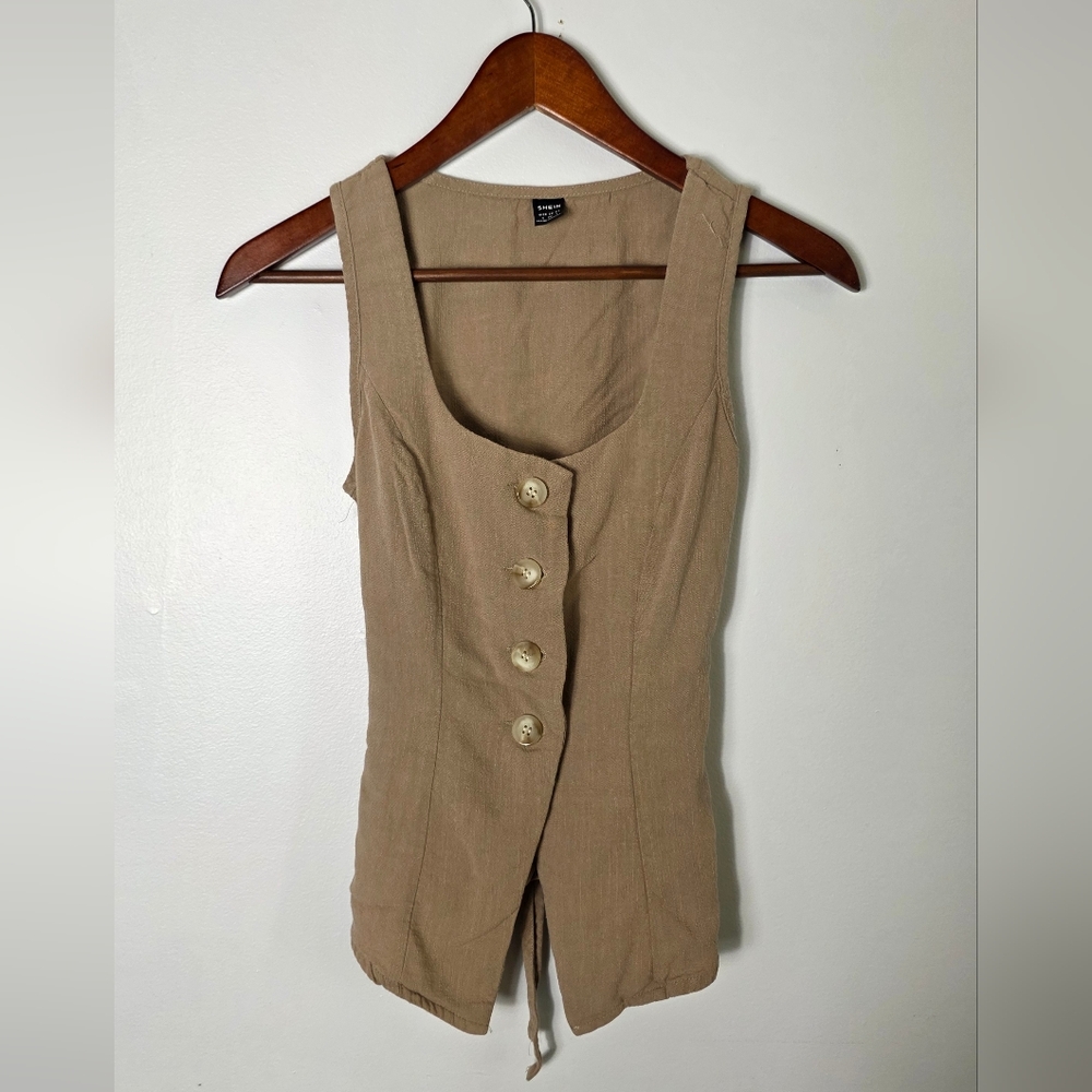 Shein Button-Front Sleeveless Top Size Small